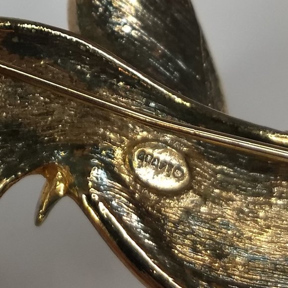 Bird Parrot Pin Brooch Green White Costume Jewelry Vintage Gold Tone Rhinestone - Picture 10 of 14